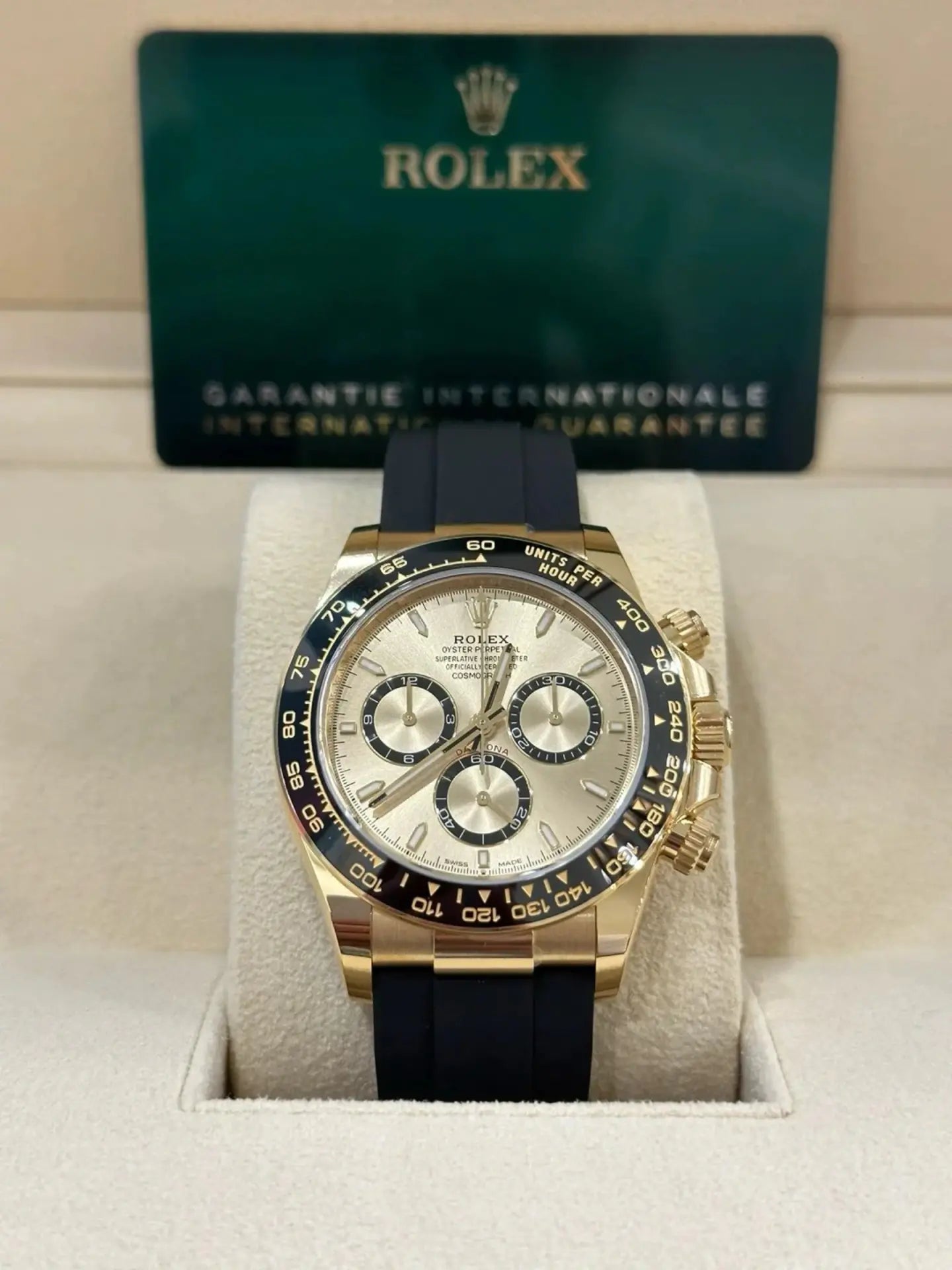 RLX Daytona Yellow Gold/ Ceramic / Black /Oysterfex