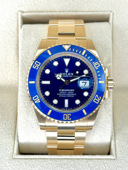 RLX Submariner 41mm Blue Dial Yellow Gold Oyster Watch