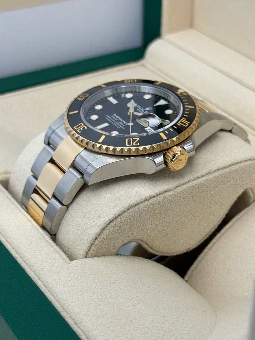 RLX Submariner 41mm Two-Tone Yellow Gold Black Dial Black Bezel