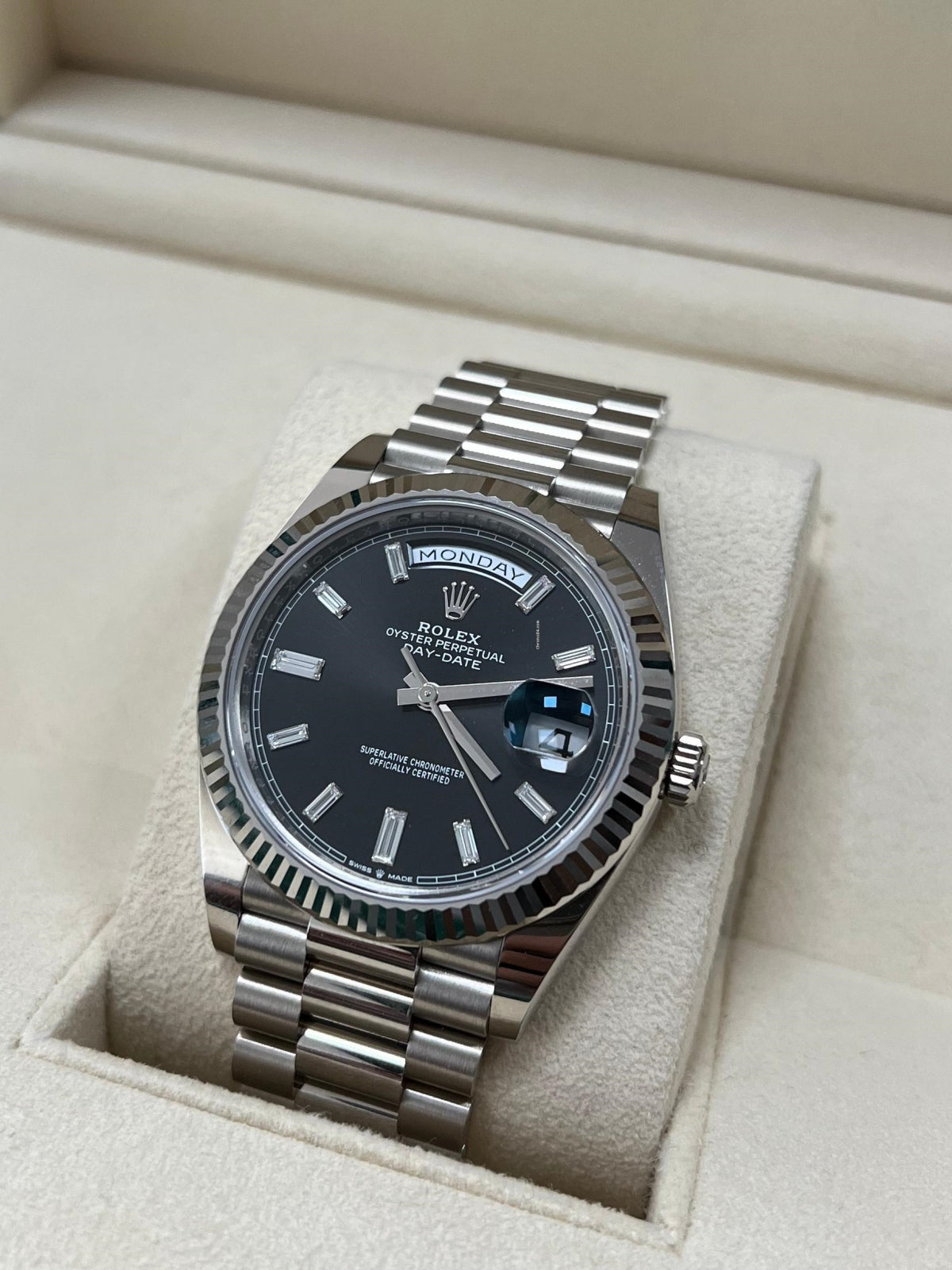 RLX Day-Date 40mm Black Diamonds