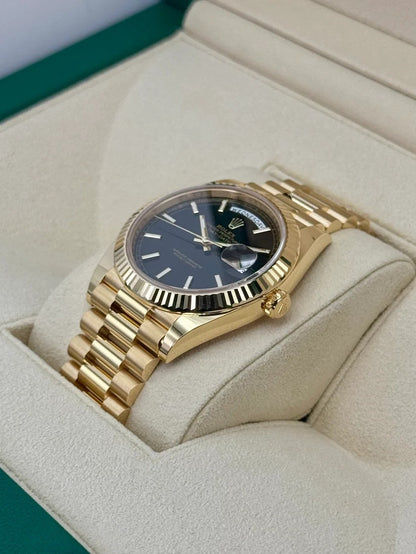 RLX Day-Date "President" 40mm Yellow Gold Black