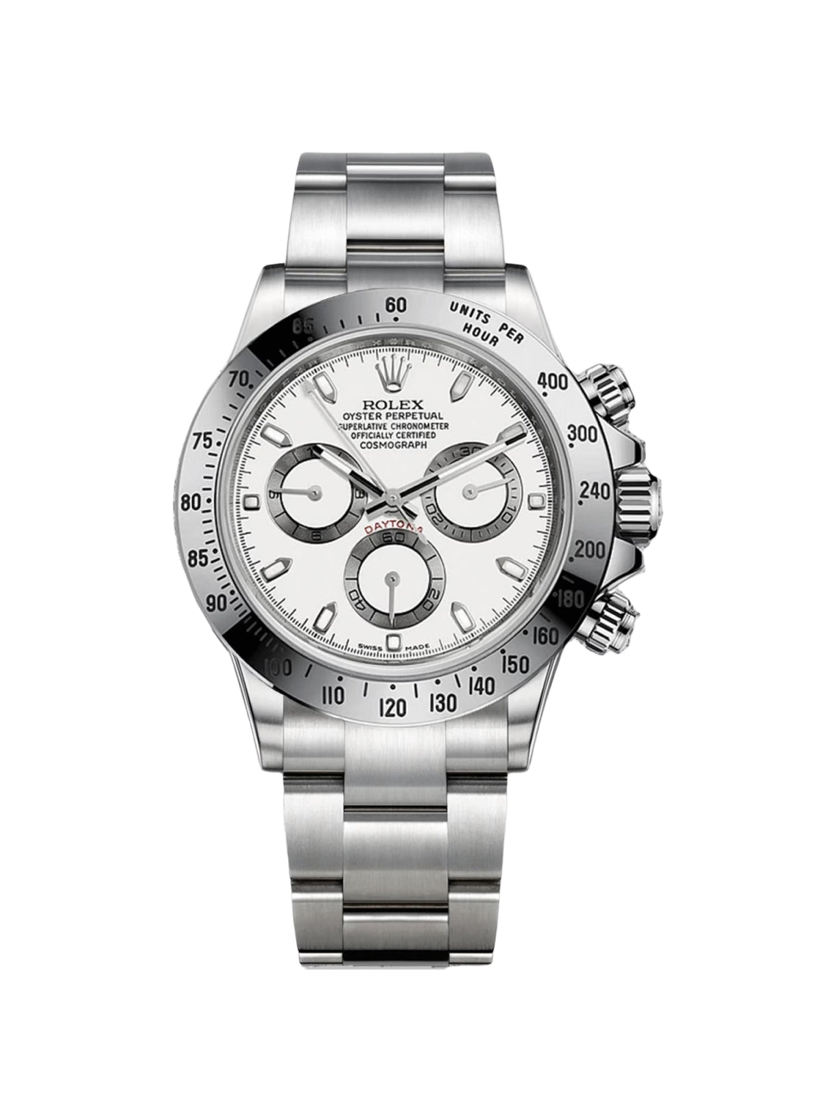 RLX Daytona White Dial Stainless steel Mens Watch