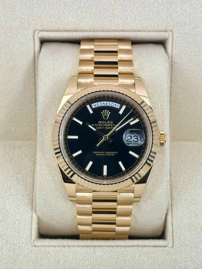 RLX Day-Date "President" 40mm Yellow Gold Black