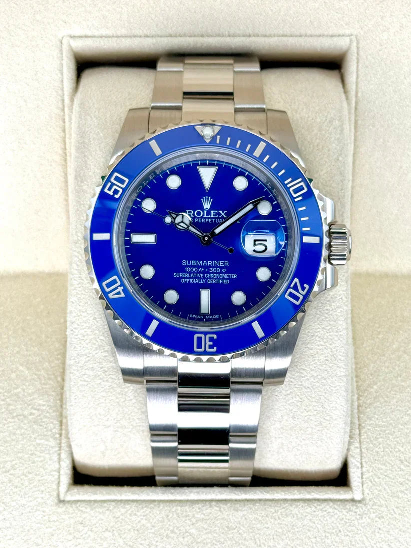 RLX Submariner Date Smurf 18ct 41mm White Gold / Blue
