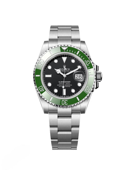 RLX Submariner 41mm Stainless Steel Black Dial Green Bezel "Starbucks/Kermit"