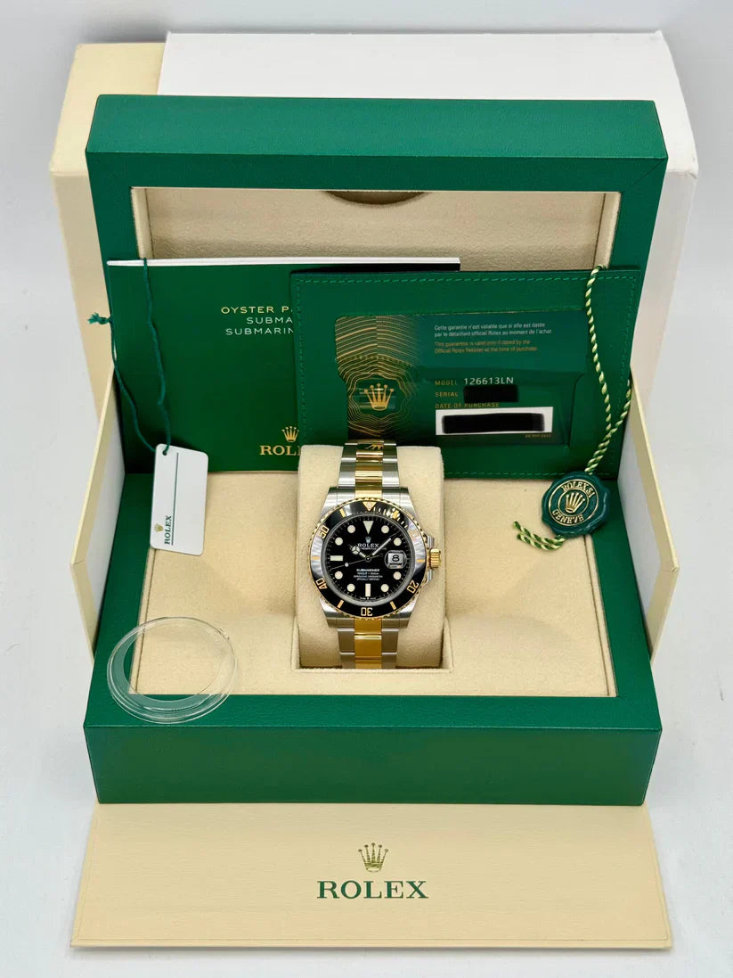 RLX Submariner 41mm Two-Tone Yellow Gold Black Dial Black Bezel