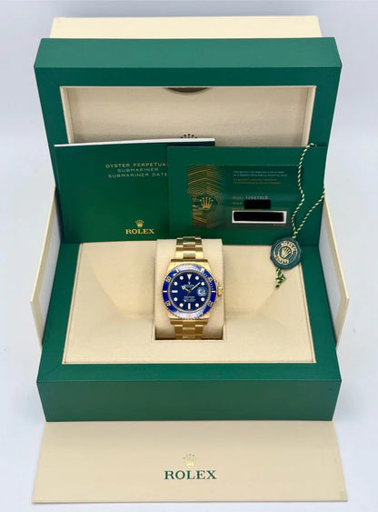 RLX Submariner 41mm Blue Dial Yellow Gold Oyster Watch