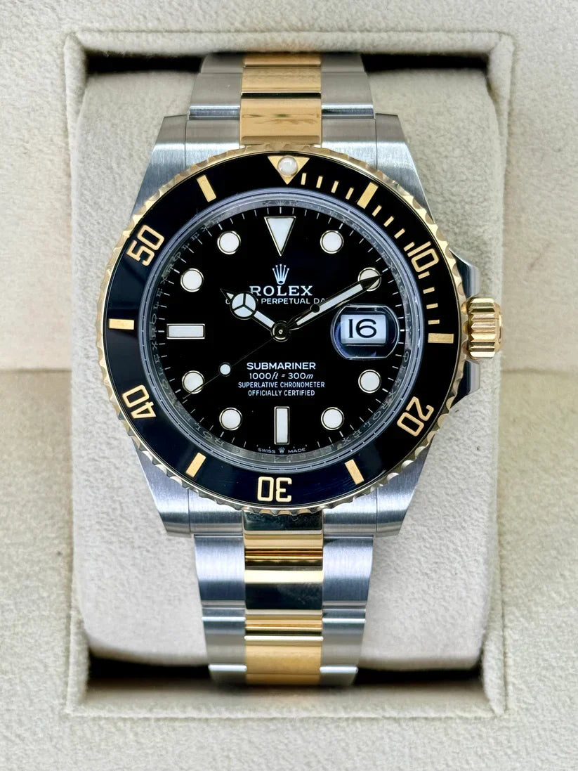 RLX Submariner 41mm Two-Tone Yellow Gold Black Dial Black Bezel